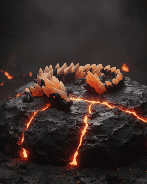 articulated ice, lava & nether dragon
