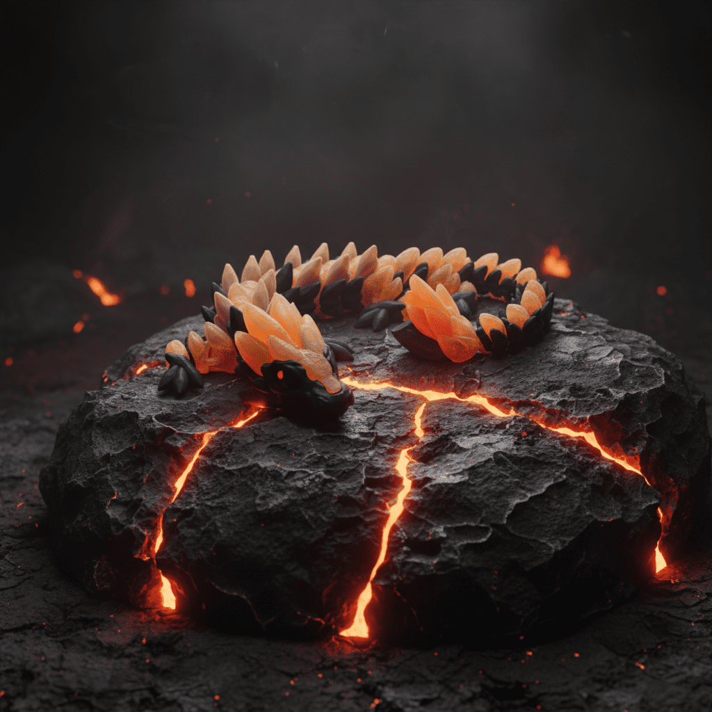 articulated ice, lava & nether dragon