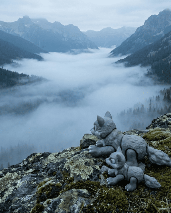 Flexible Jointed Wolf Figure