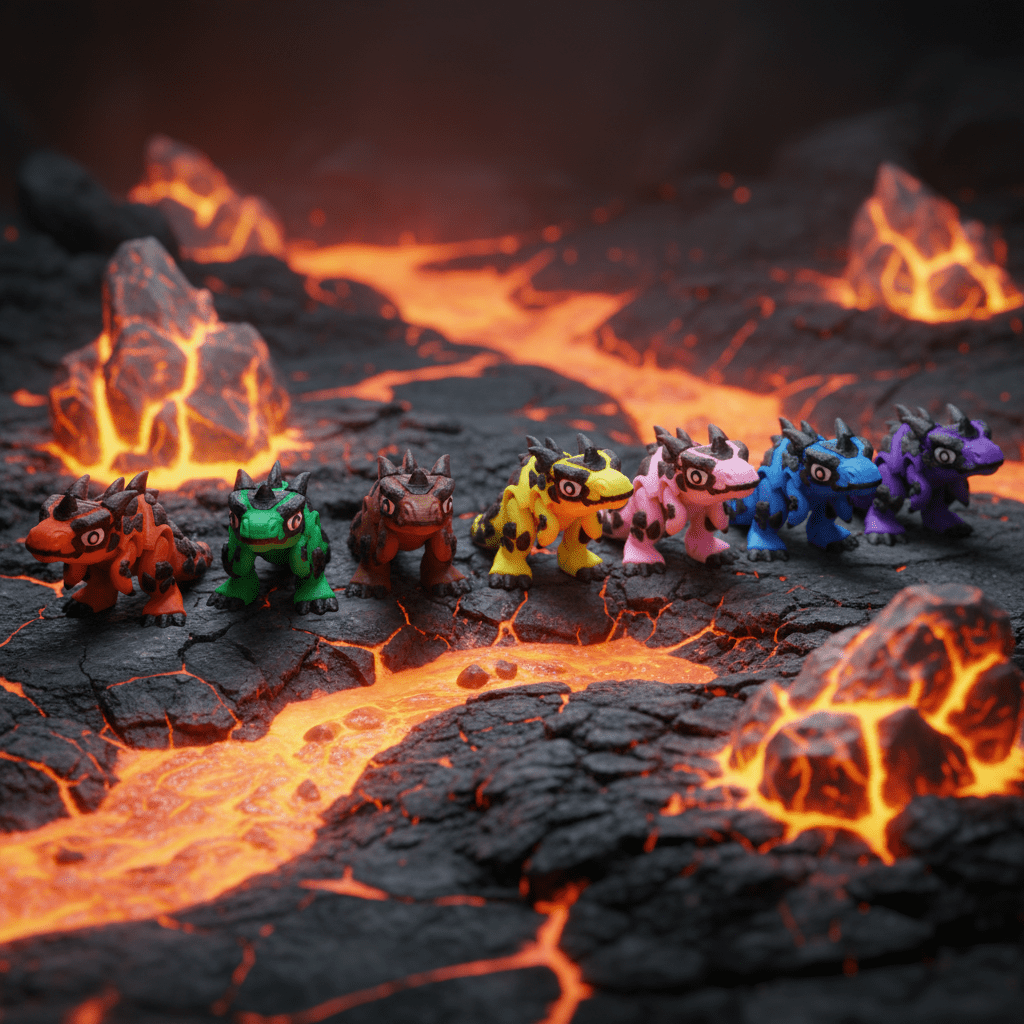 lava t rex articulated multi color